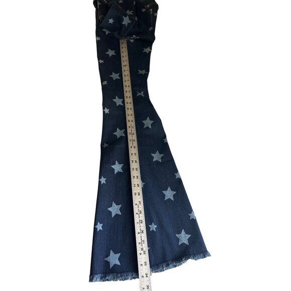 Cello Womens Dark Wash Star Print Flared Jeans Size 9 - Picture 8 of 8